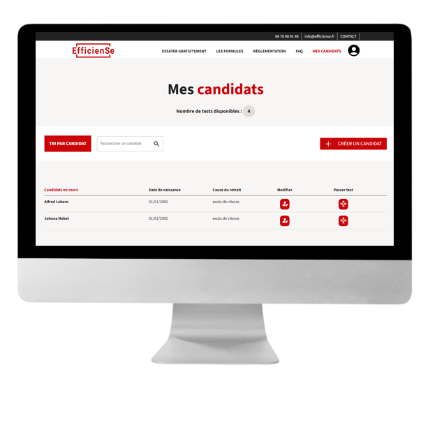 EfficienSe sur un écran Imac